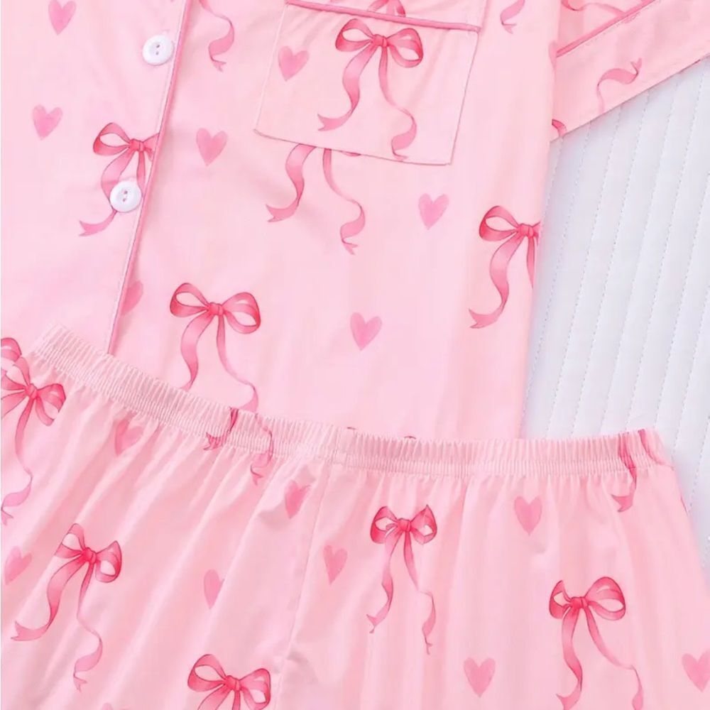 Pink Bow and Heart Pajama Set - Picture 4 of 4